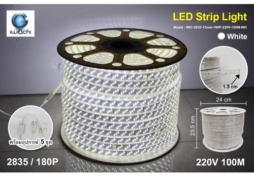 ไฟท่อใส IWC-2835-12mm-180P-220V-100M-WH